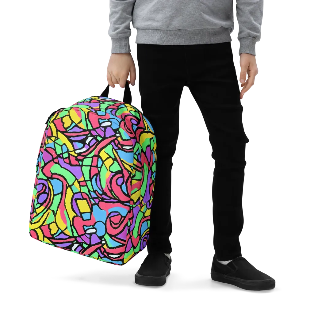 Acid Stained Glass on Minimalist Backpack — Zoomed-in