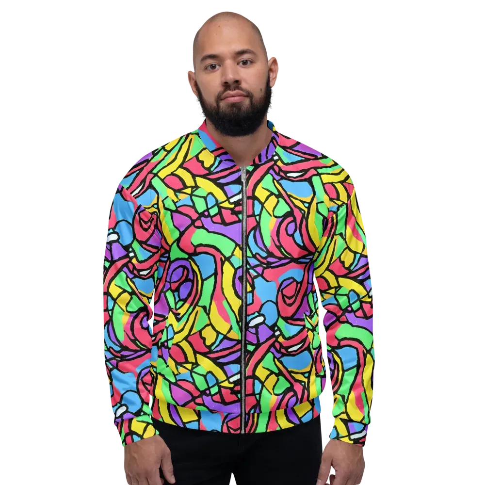 Acid Stained Glass on Bomber Jacket — Front