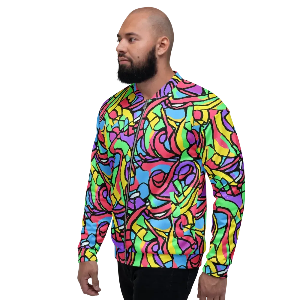 Acid Stained Glass on Bomber Jacket — Left