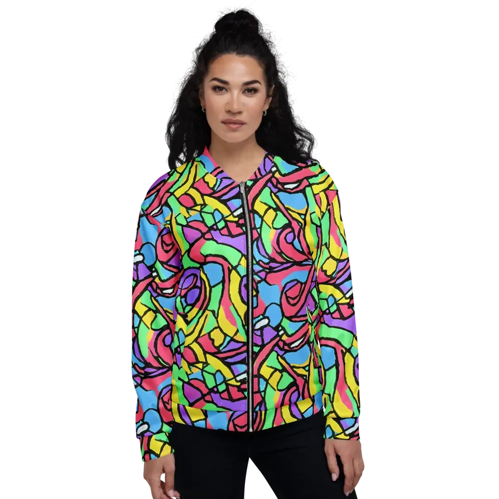 Acid Stained Glass on Bomber Jacket — Front