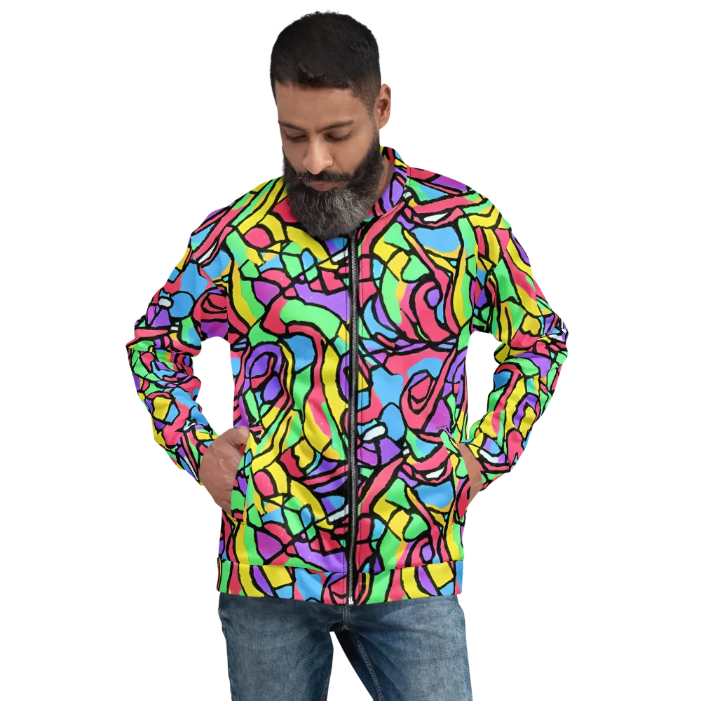 Acid Stained Glass on Bomber Jacket — Front