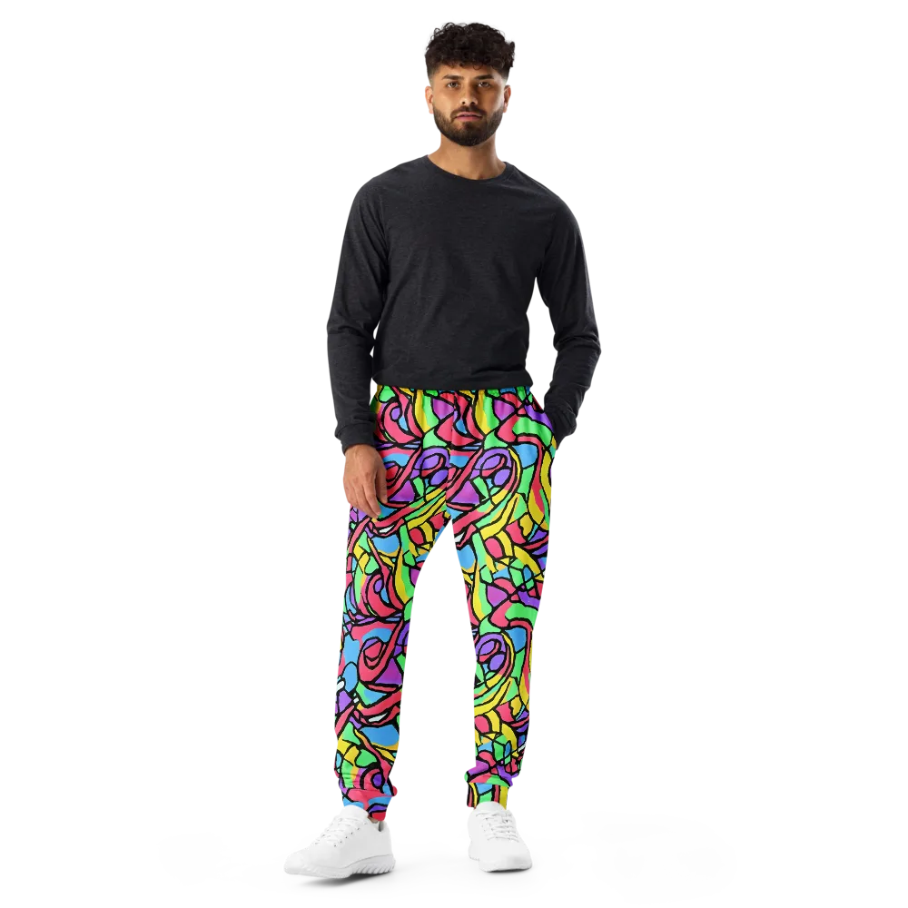 Acid Stained Glass on Men's Joggers — Front
