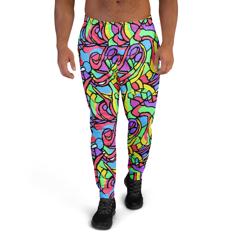 Acid Stained Glass on Men's Joggers — Front