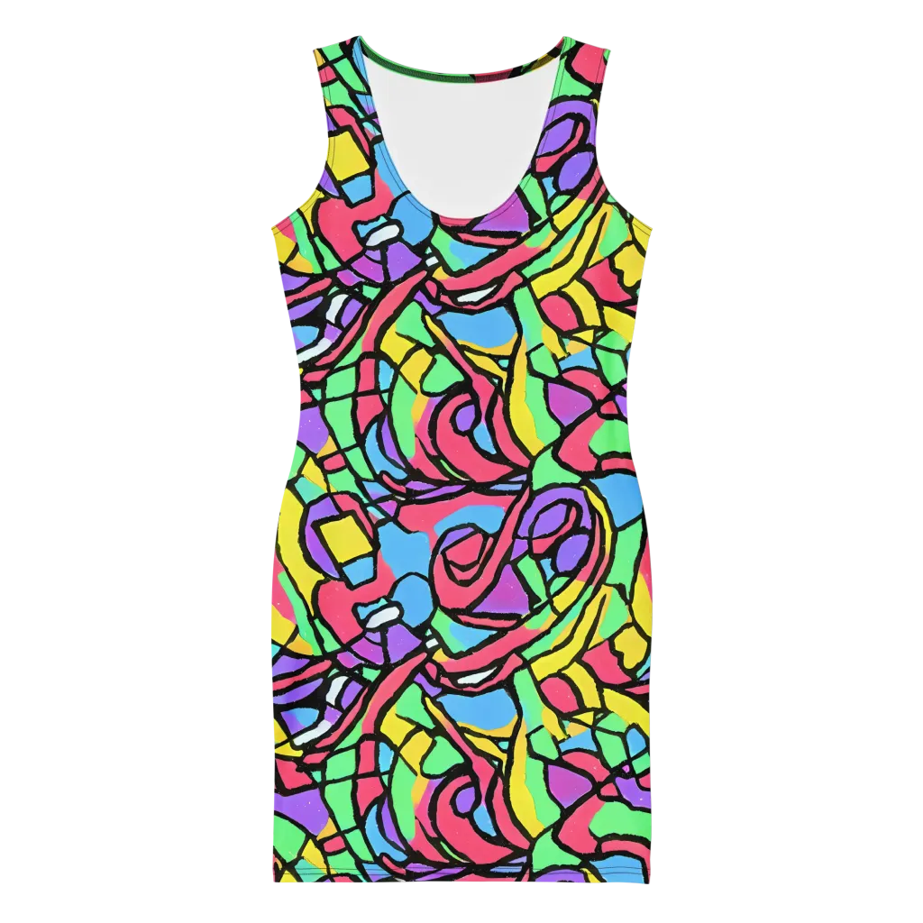 Acid Stained Glass on Bodycon Dress — Front