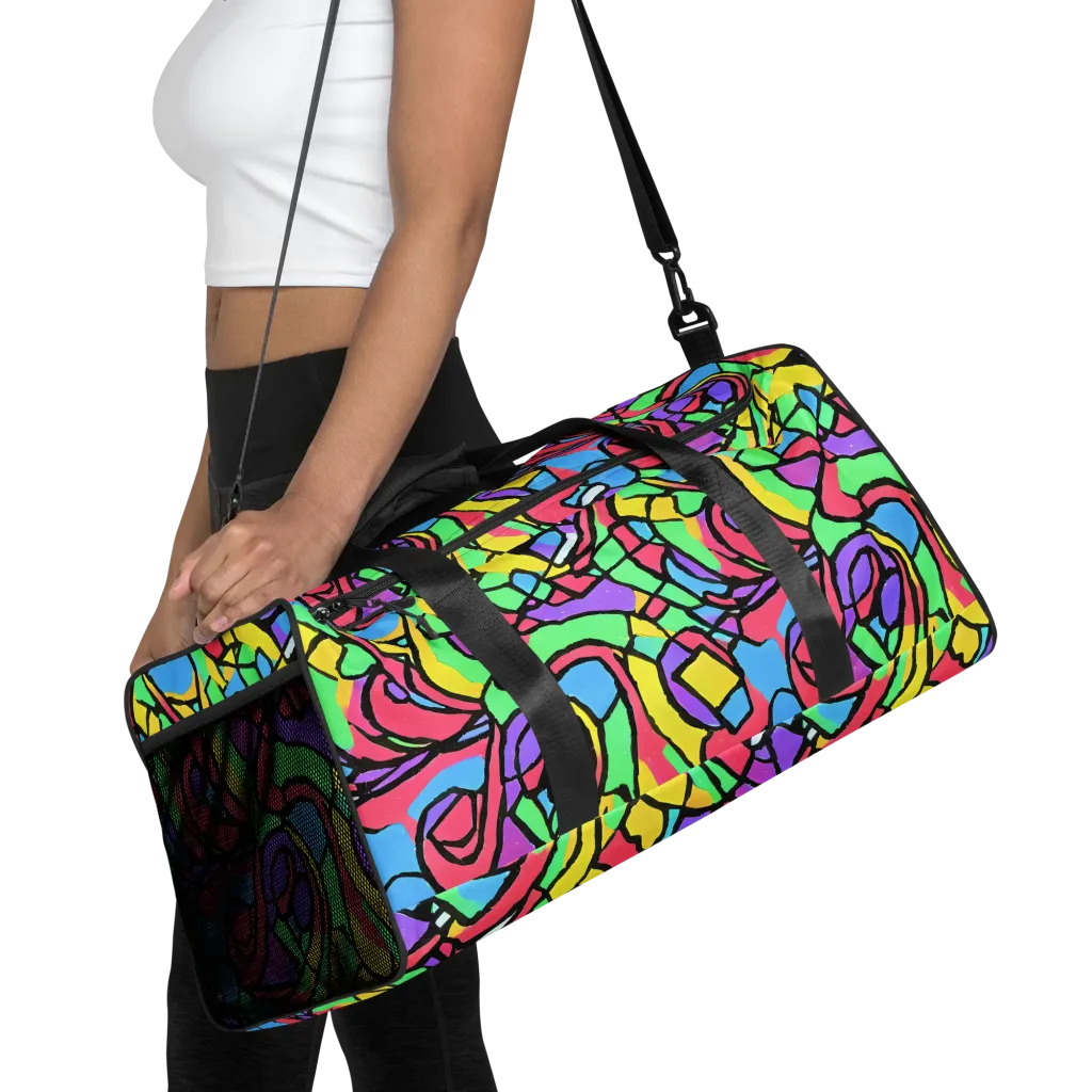 Acid Stained Glass on Duffle Bag — Front