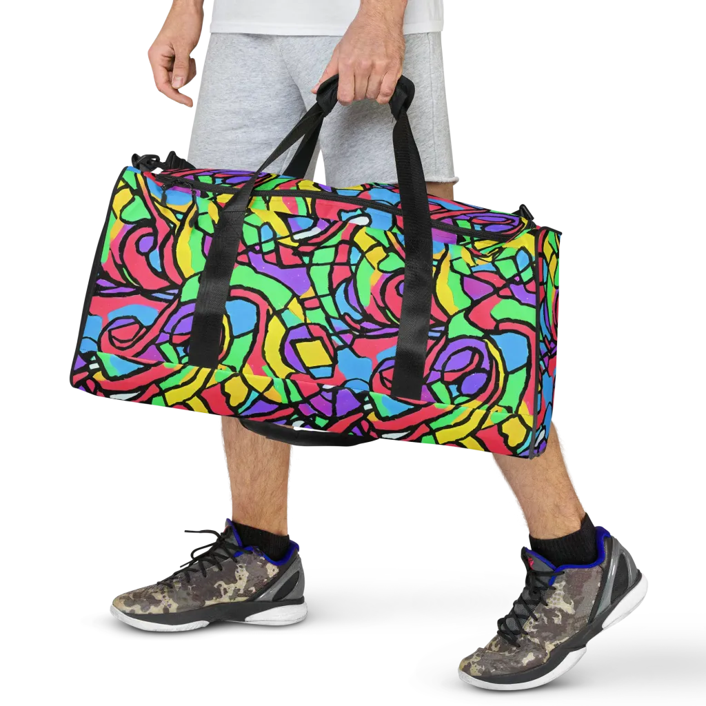 Acid Stained Glass on Duffle Bag — Front