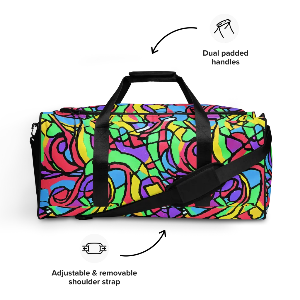Acid Stained Glass on Duffle Bag — Front
