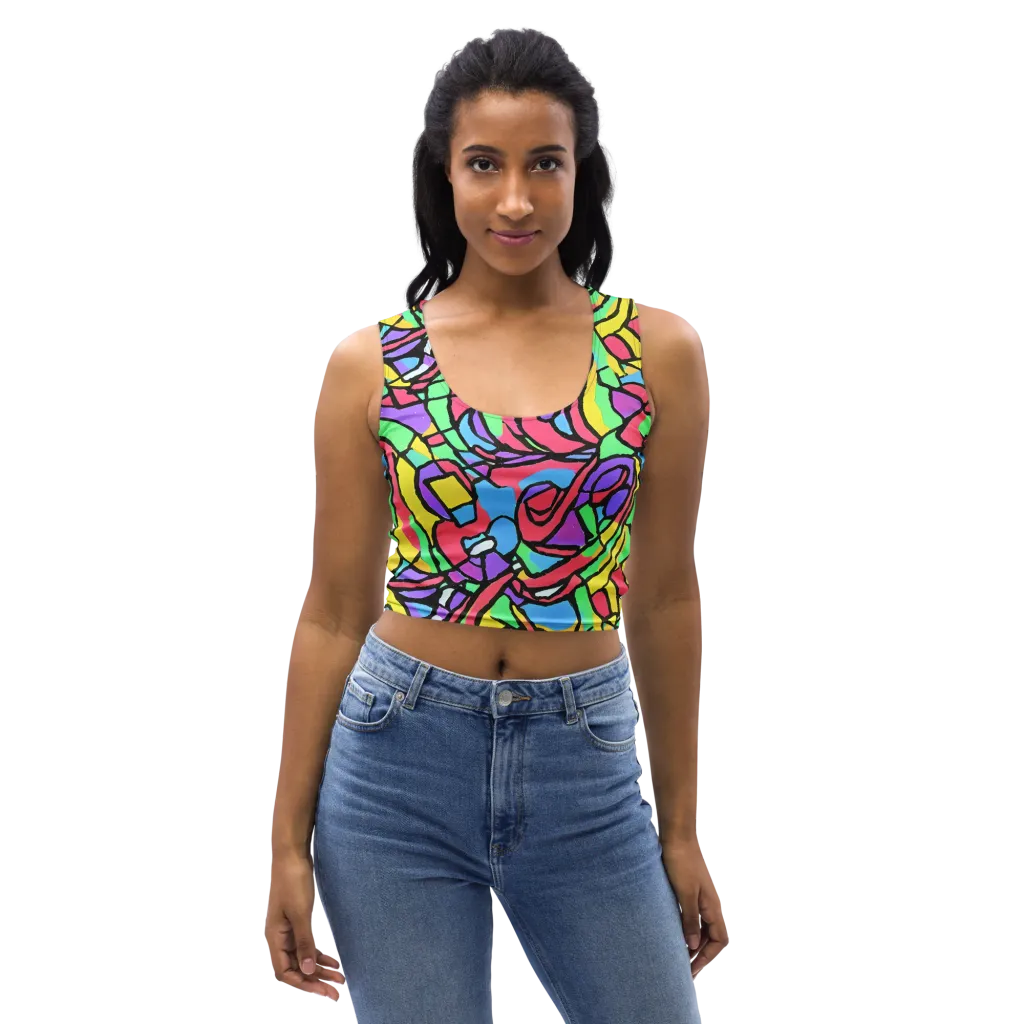 Acid Stained Glass on Crop Top — Front