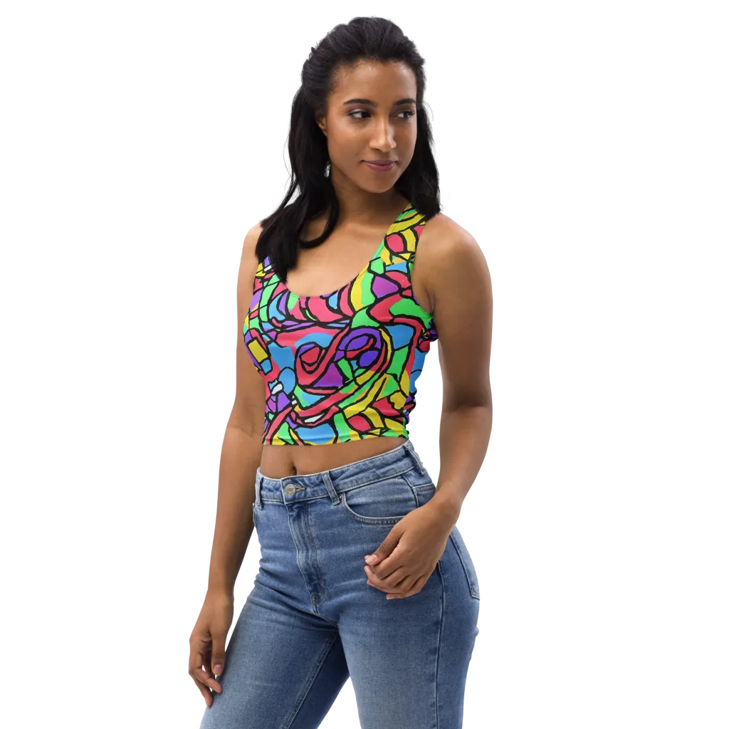 Acid Stained Glass on Crop Top — Left Front