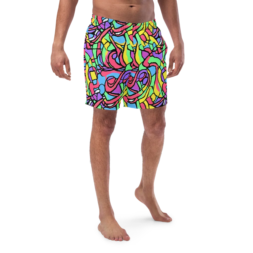 Acid Stained Glass on Swim Trunks — Front