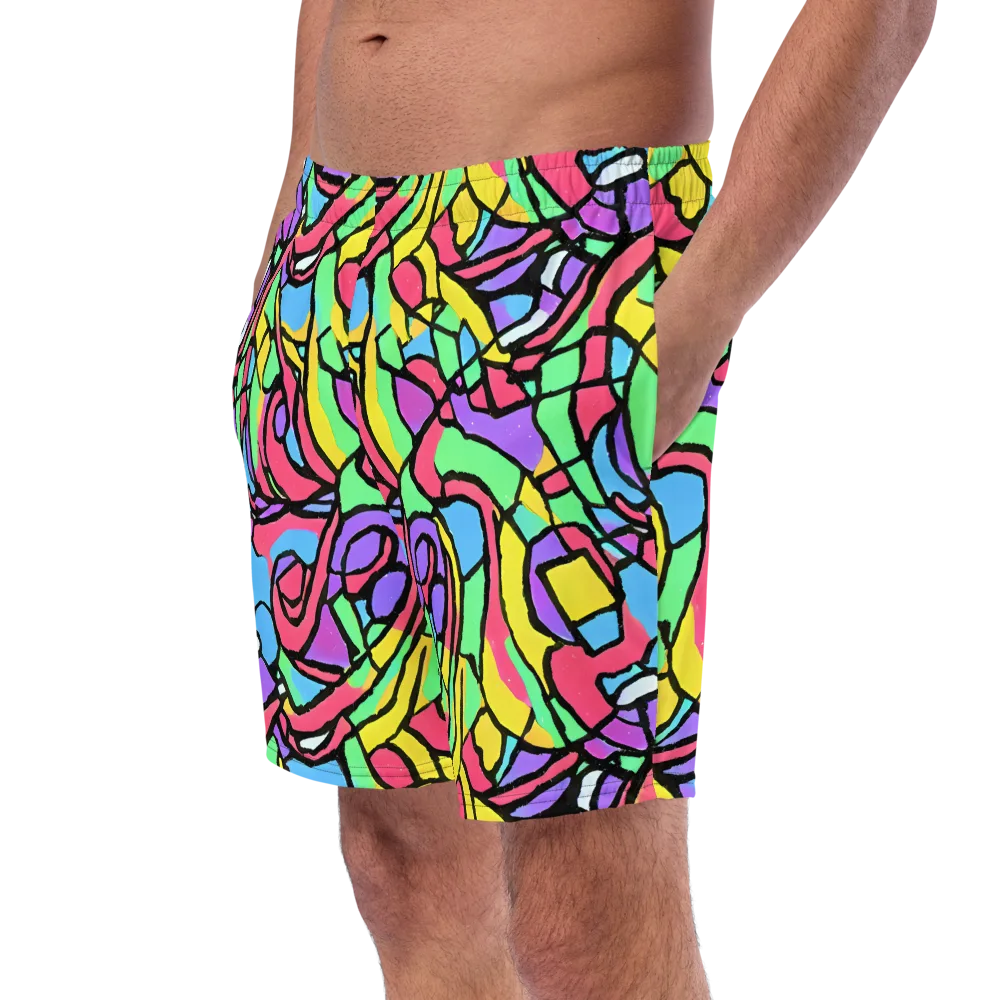Acid Stained Glass on Swim Trunks — Left Front