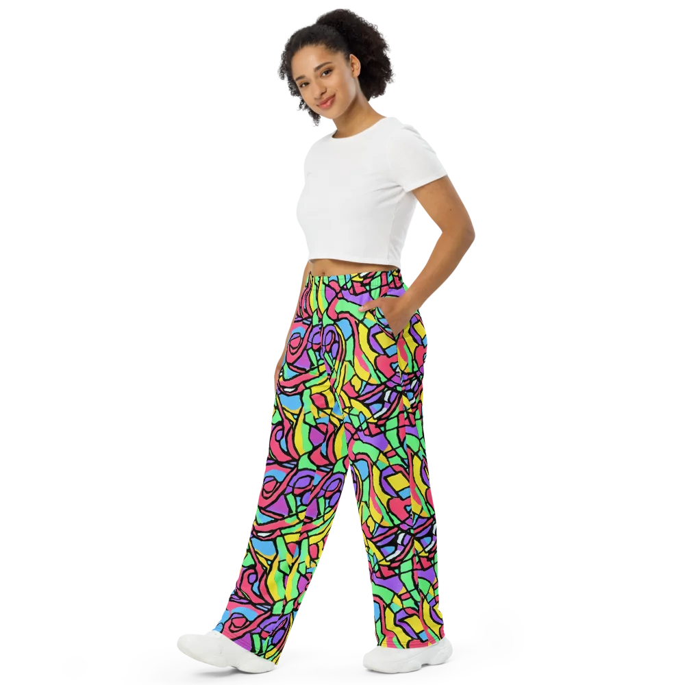 Acid Stained Glass on Wide-Leg Pants — Left Front