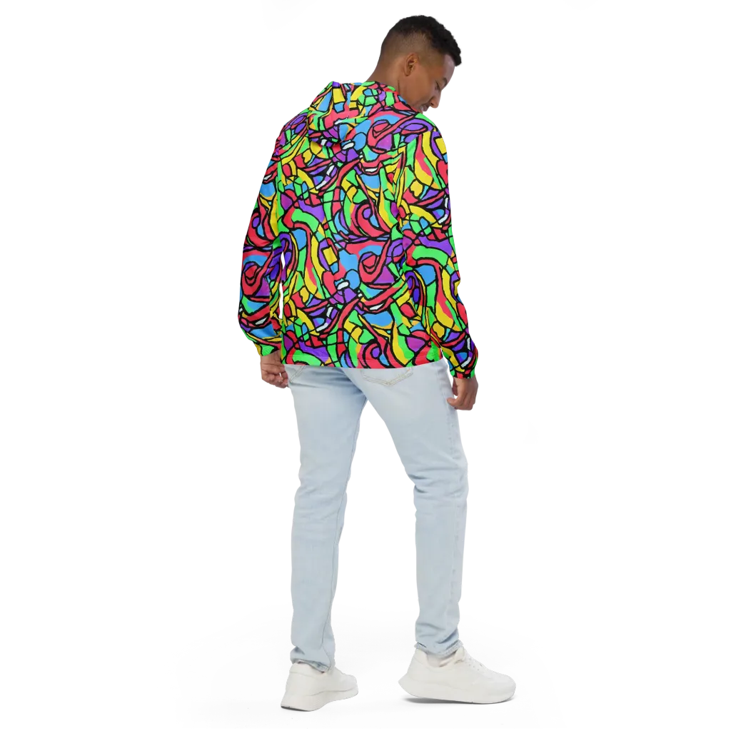 Acid Stained Glass on Men's Windbreaker — Back