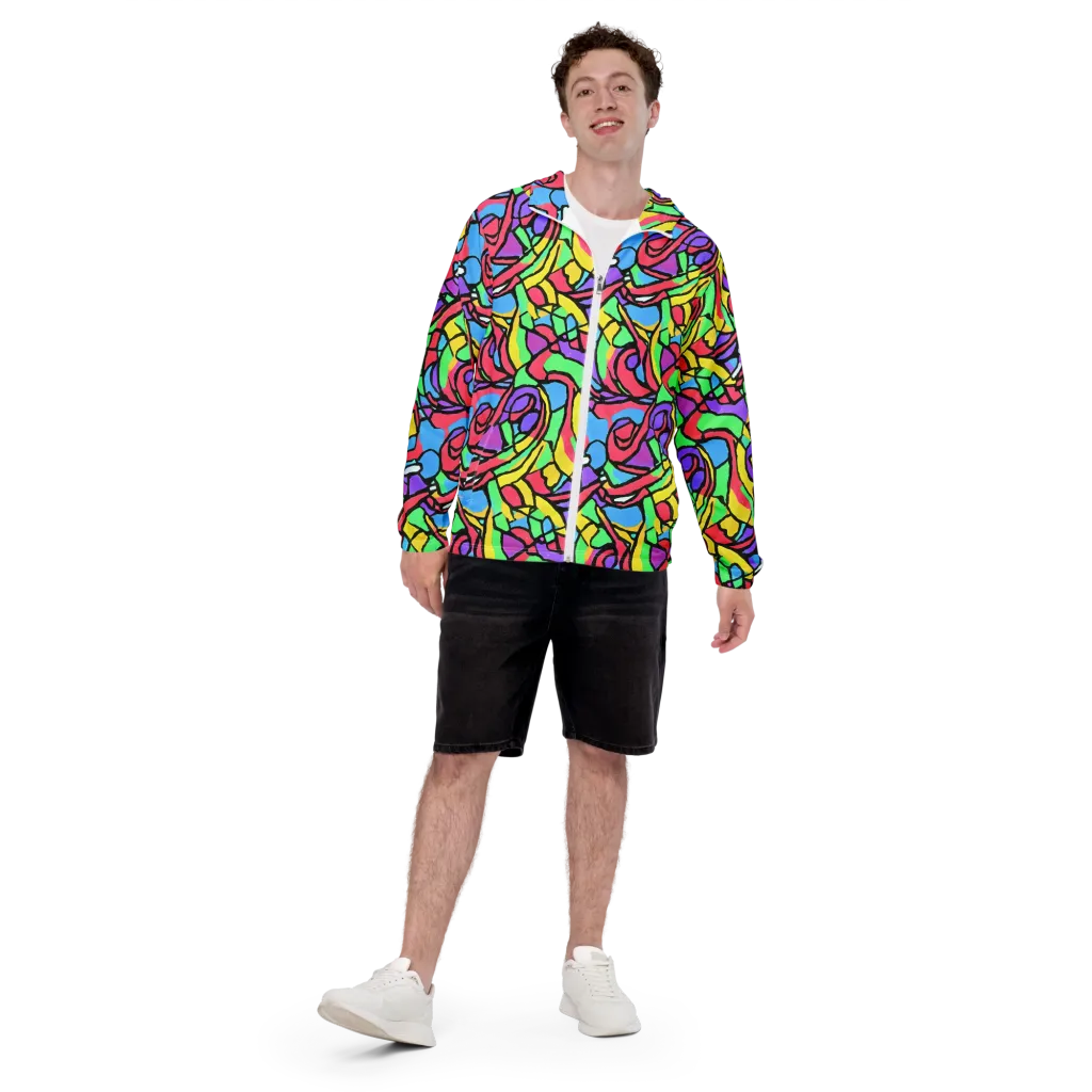 Acid Stained Glass on Men's Windbreaker — Front