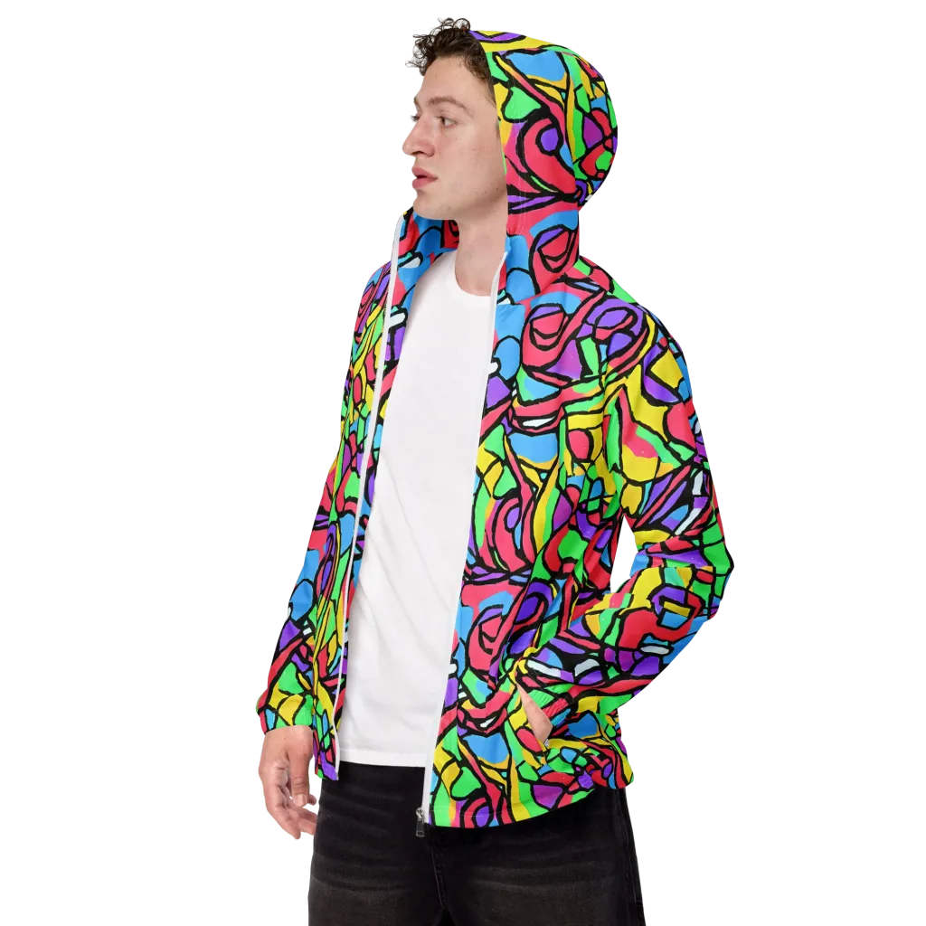 Acid Stained Glass on Men's Windbreaker — Left Front