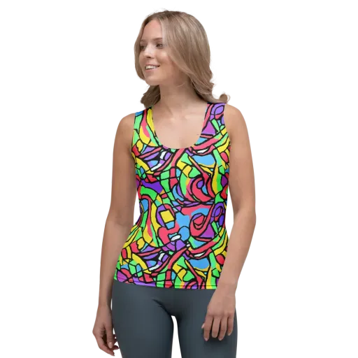 Acid Stained Glass on a Women's Tank Top