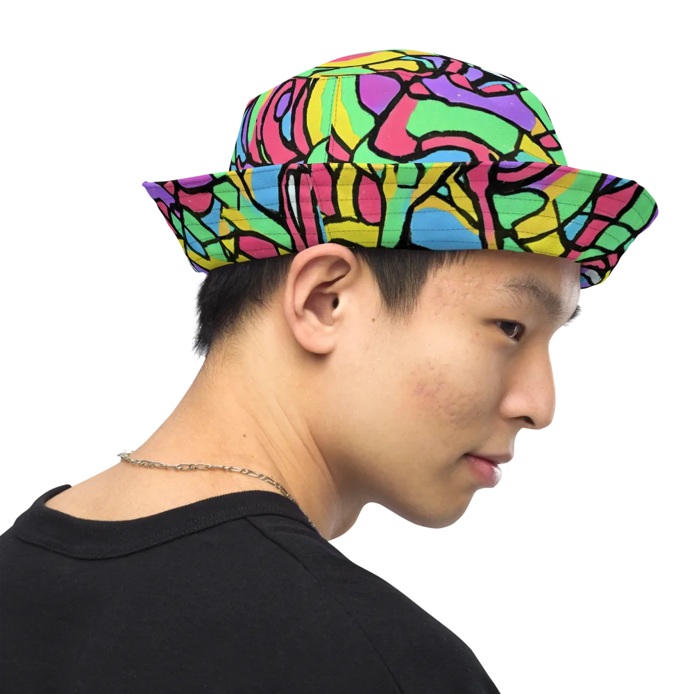 Acid Stained Glass on Reversible Bucket Hat — Right Outside