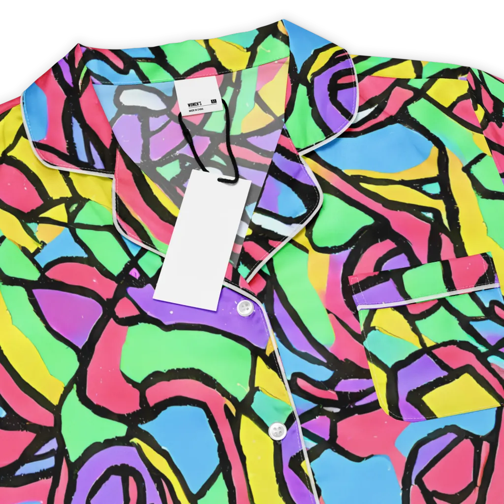 Acid Stained Glass on Women's Short Sleeve Pajama Top — Product details