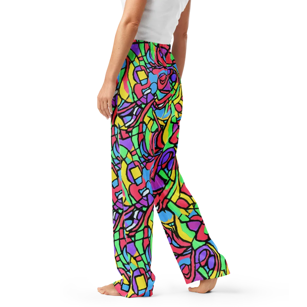 Acid Stained Glass on Women's Pajama Pants — Left