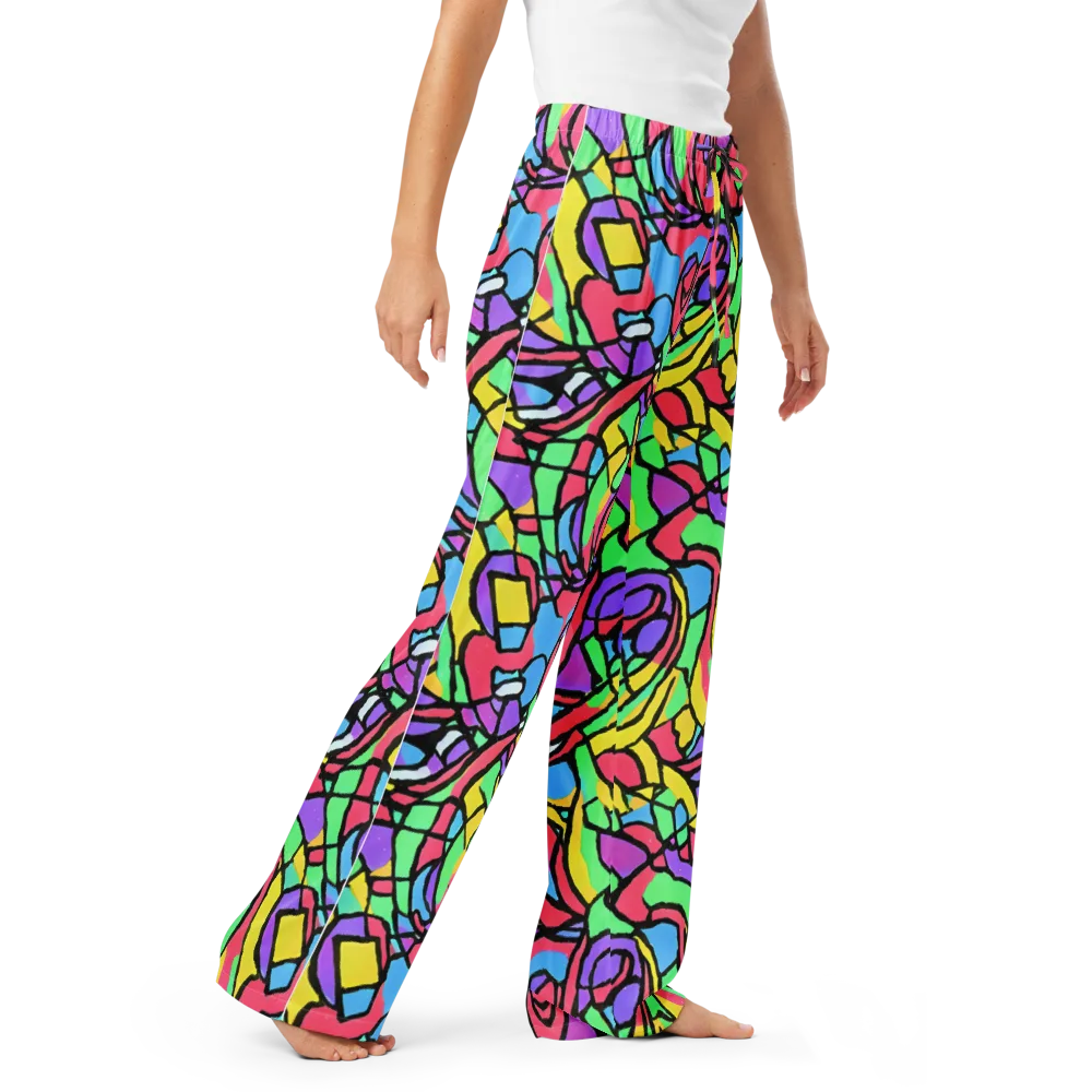 Acid Stained Glass on Women's Pajama Pants — Right Front