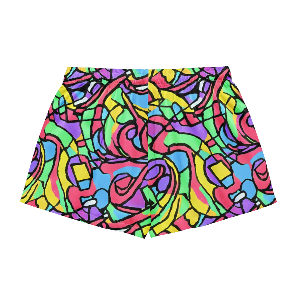 Acid Stained Glass on Women's Pajama Shorts — Back
