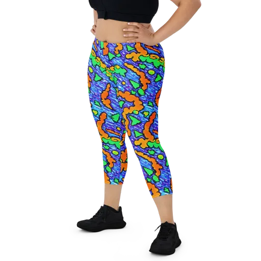 Azure Anarchy on a Capri Leggings
