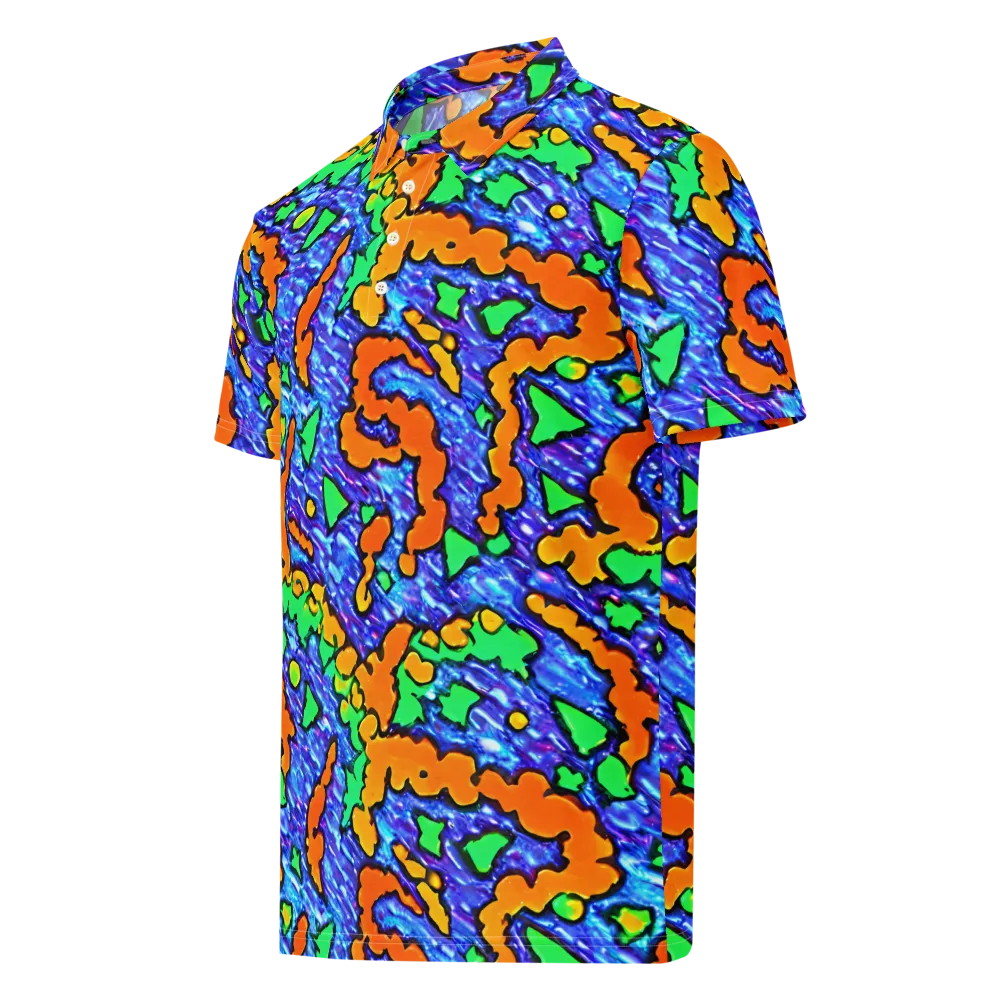 Azure Anarchy on Men's Slim Fit Polo Shirt — Left Front