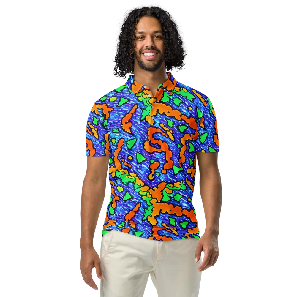 Azure Anarchy on Men's Slim Fit Polo Shirt — Front