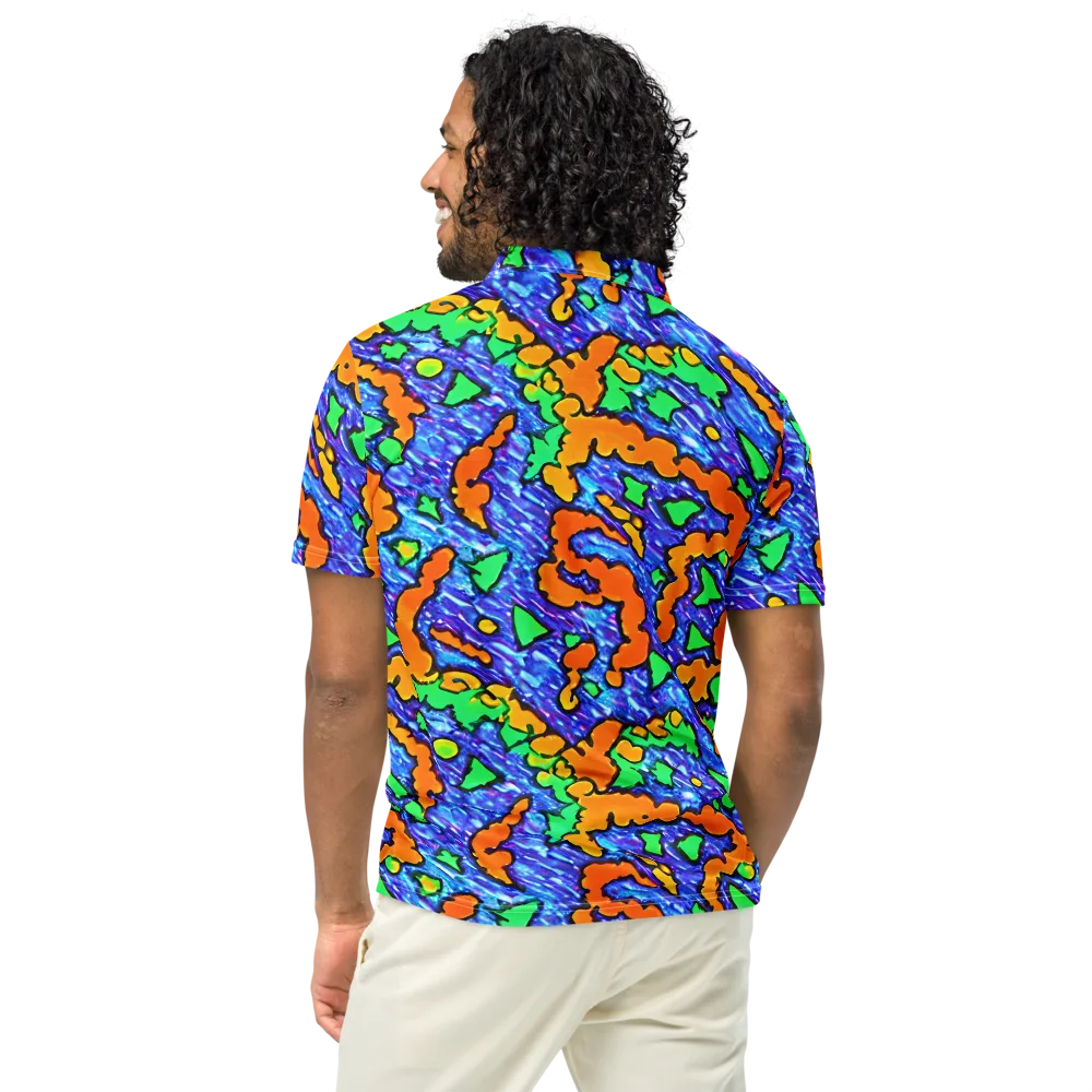 Azure Anarchy on Men's Slim Fit Polo Shirt — Back