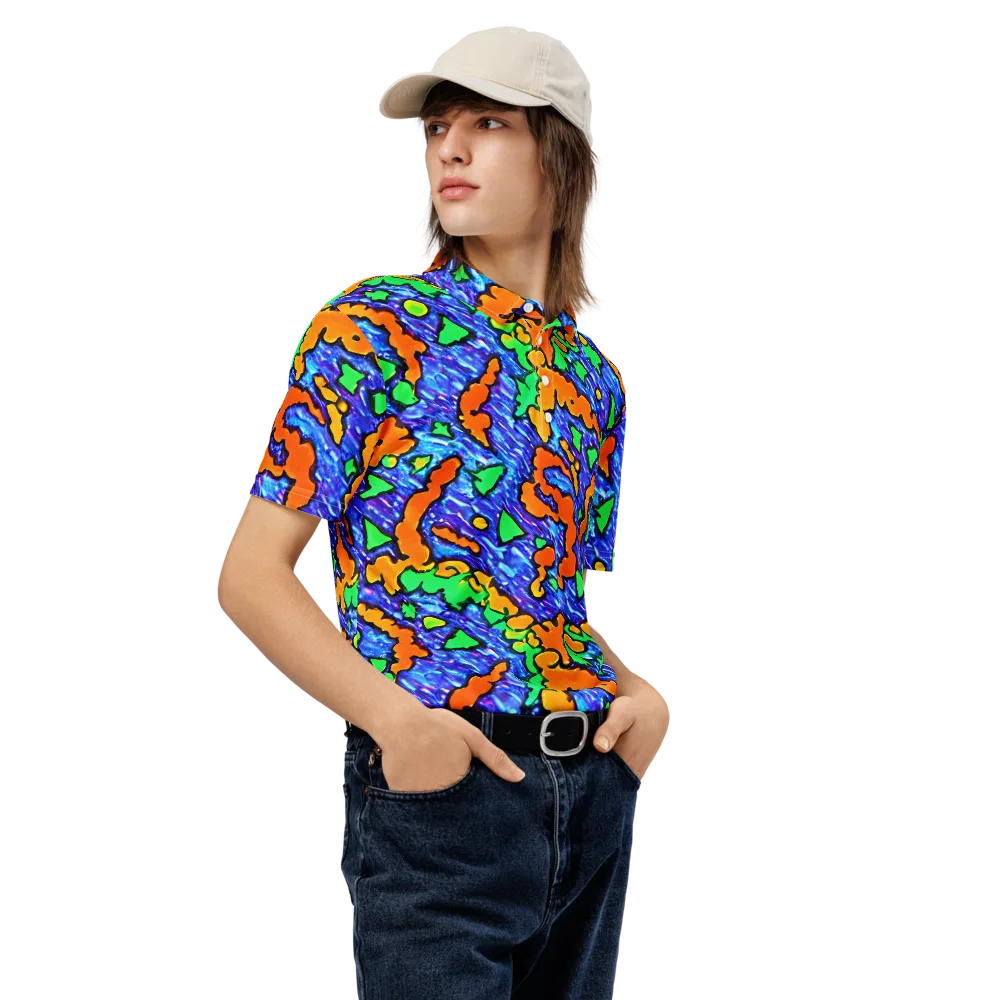 Azure Anarchy on Men's Slim Fit Polo Shirt — Right Front