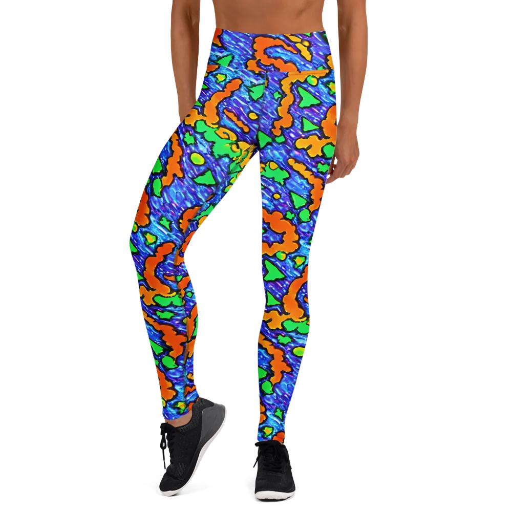 Azure Anarchy on Yoga Leggings — Front