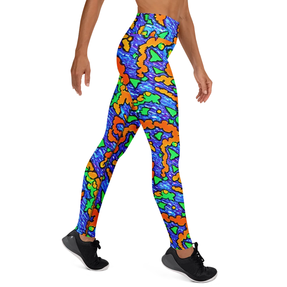 Azure Anarchy on Yoga Leggings — Right