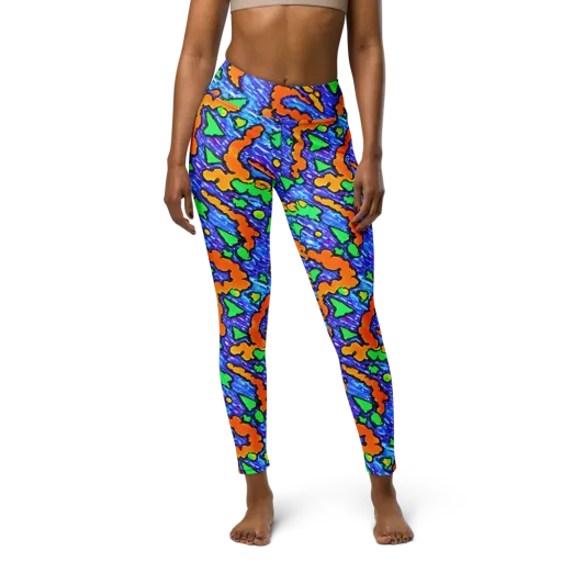 Azure Anarchy on a Yoga Leggings