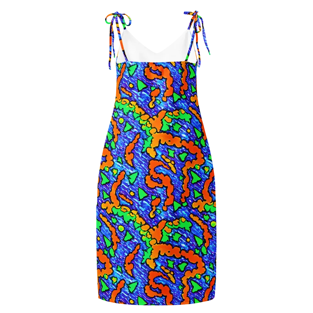 Azure Anarchy on Slip Dress — Back