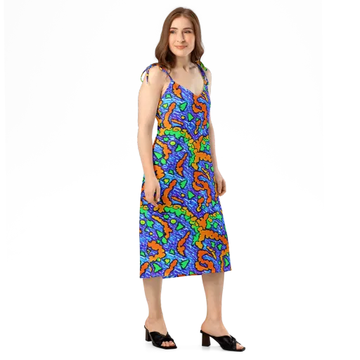 Azure Anarchy on a Slip Dress