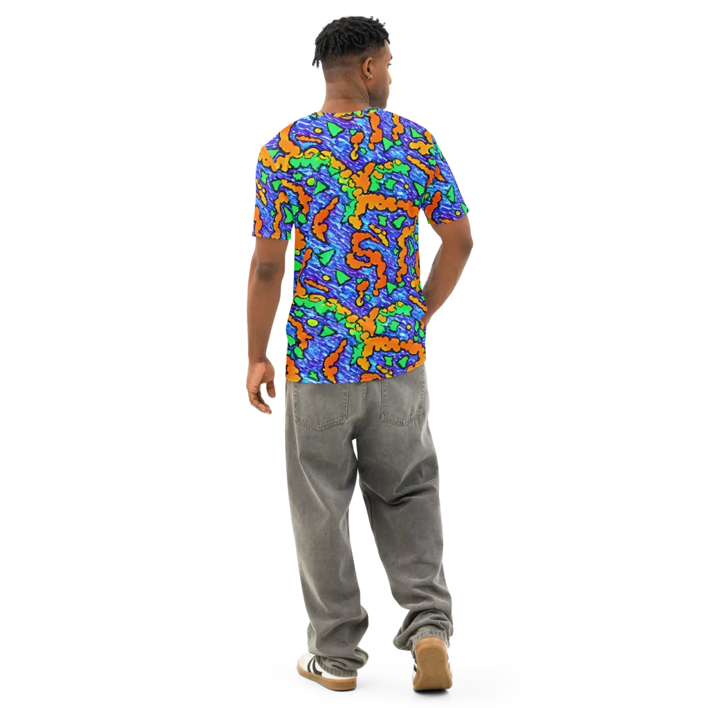 Azure Anarchy on Men's Cotton Crew Neck T-Shirt — Back