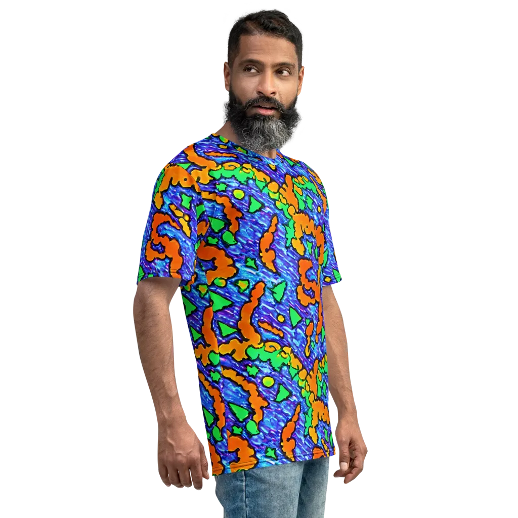 Azure Anarchy on Men's Crew Neck T-Shirt — Right