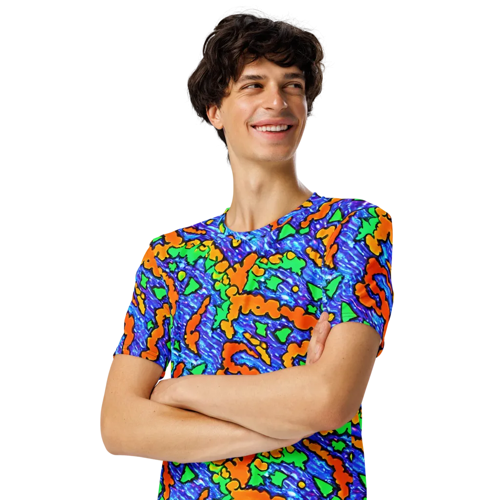 Azure Anarchy on Men's Crew Neck T-Shirt — Left Front