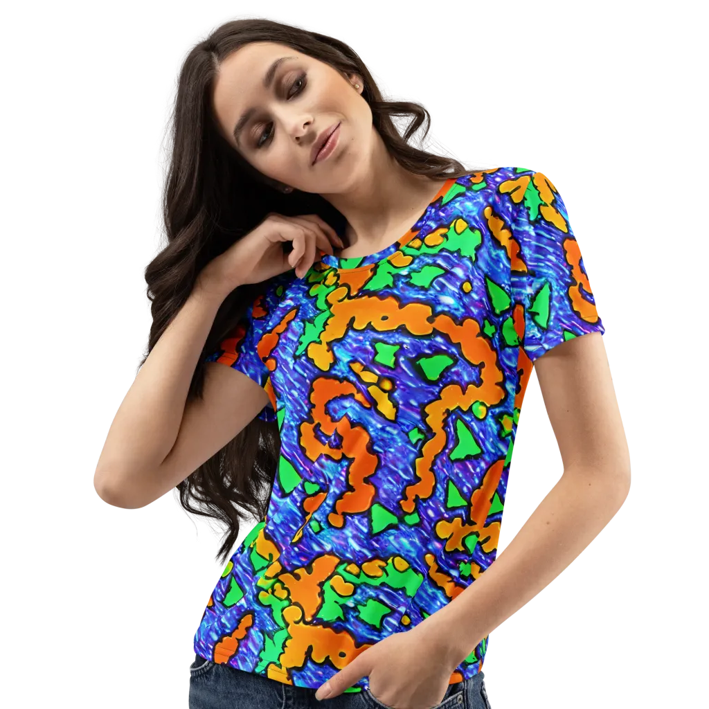 Azure Anarchy on Women's Crew Neck T-Shirt — Left Front