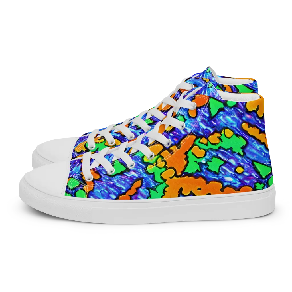 Azure Anarchy on Women's High Top Canvas Shoes — Left