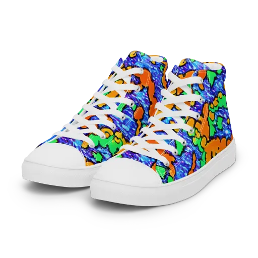 Azure Anarchy on a Women's High Top Canvas Shoes