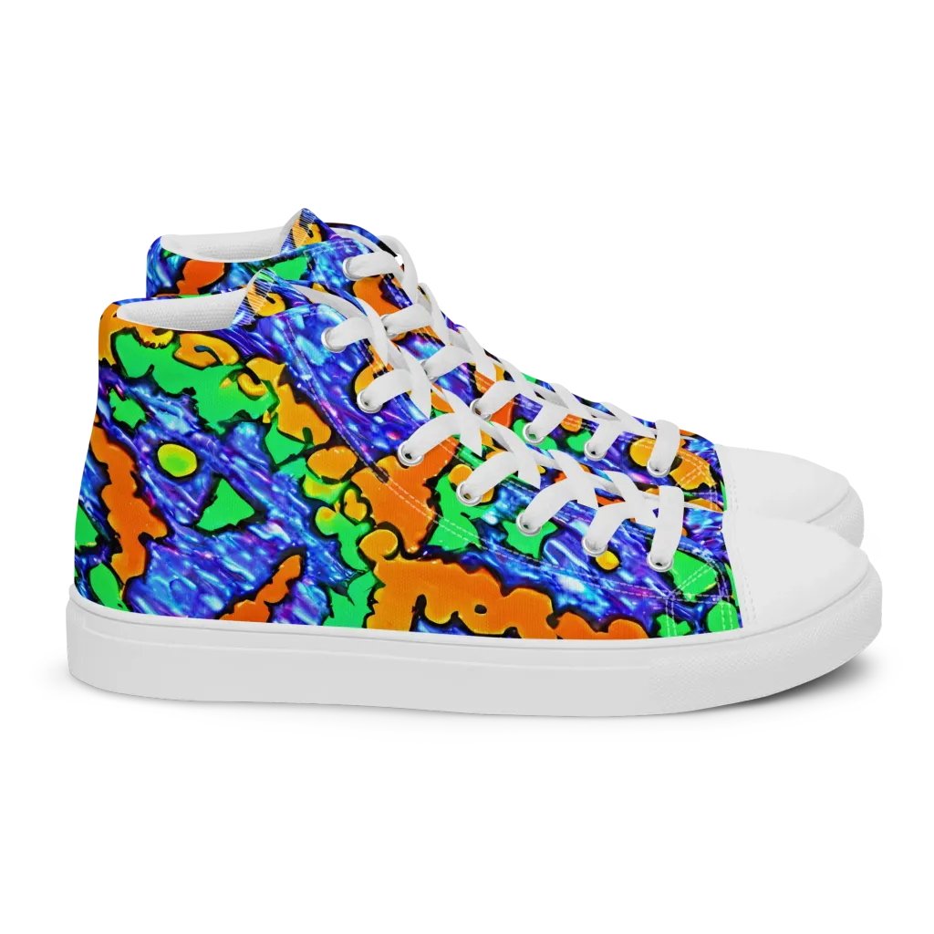 Azure Anarchy on Women's High Top Canvas Shoes — Right