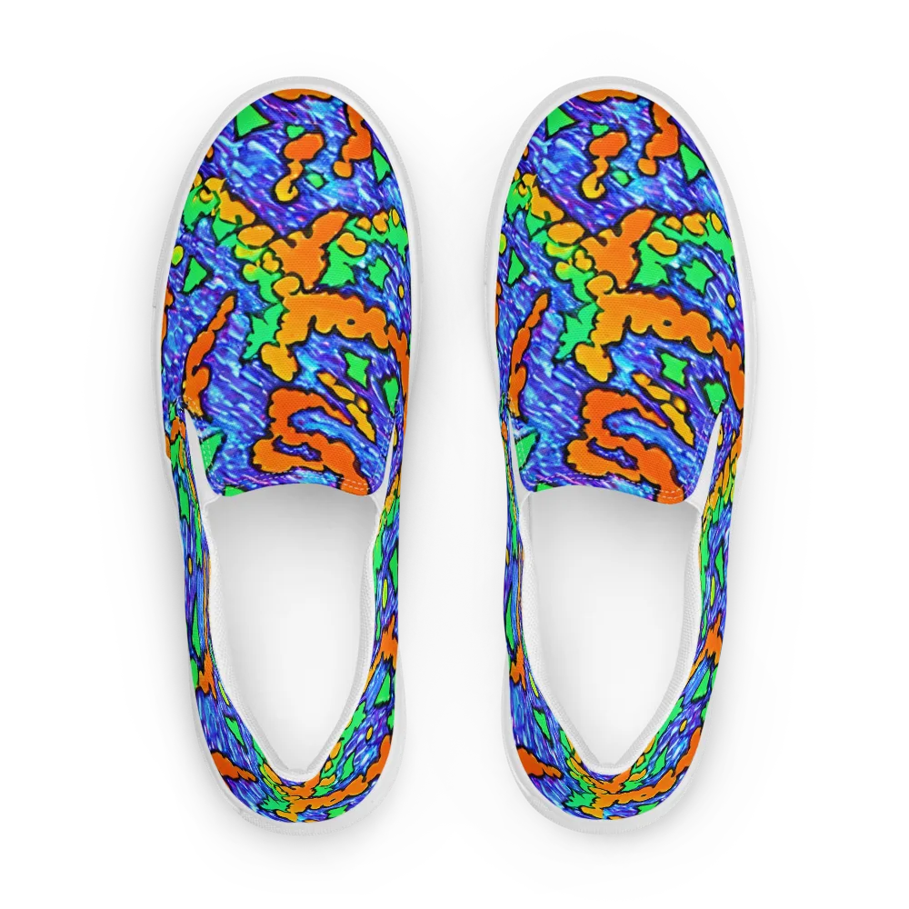 Azure Anarchy on Men's Slip-On Canvas Shoes — Front