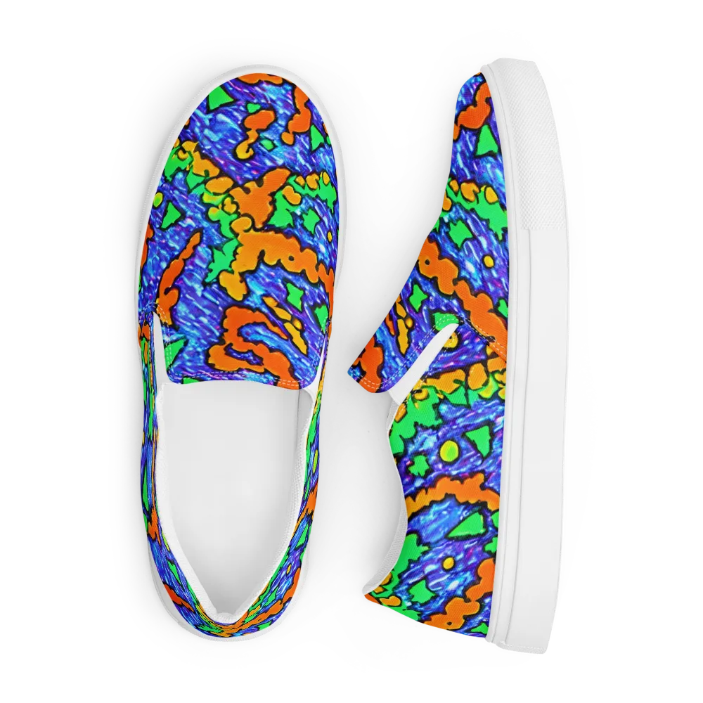 Azure Anarchy on Men's Slip-On Canvas Shoes — Front