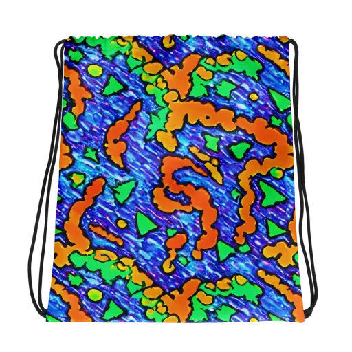 Azure Anarchy on a Drawstring Bag