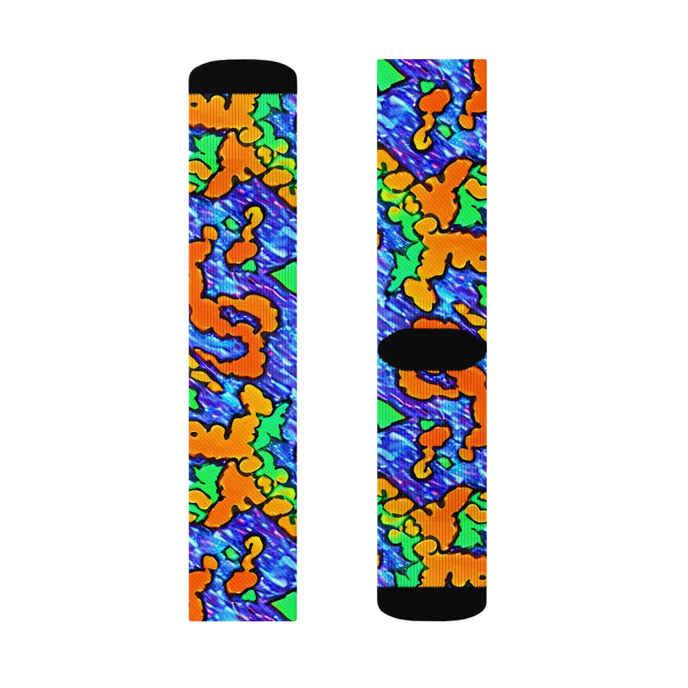 Azure Anarchy on Socks — Left Sock