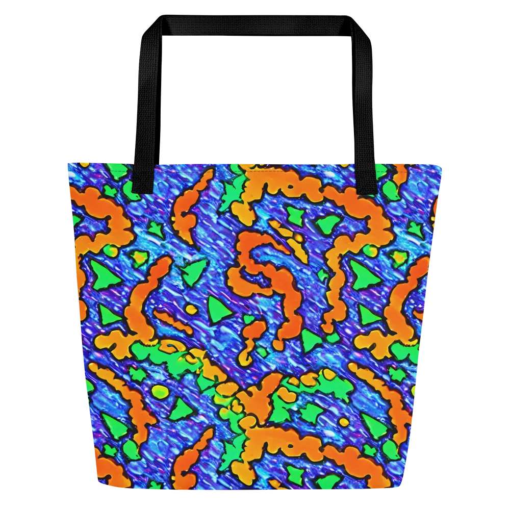 Azure Anarchy on Large Tote Bag W/ Pocket — Front