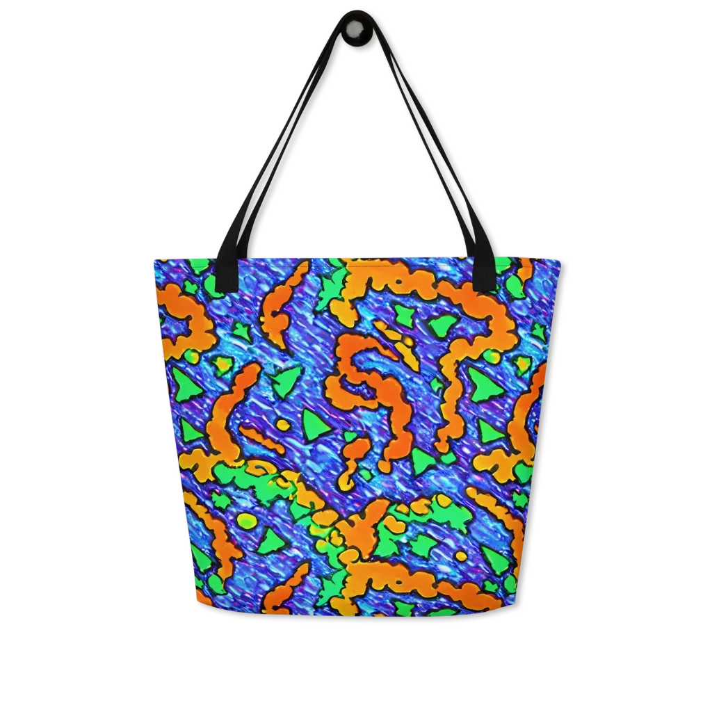 Azure Anarchy on Large Tote Bag W/ Pocket — Front
