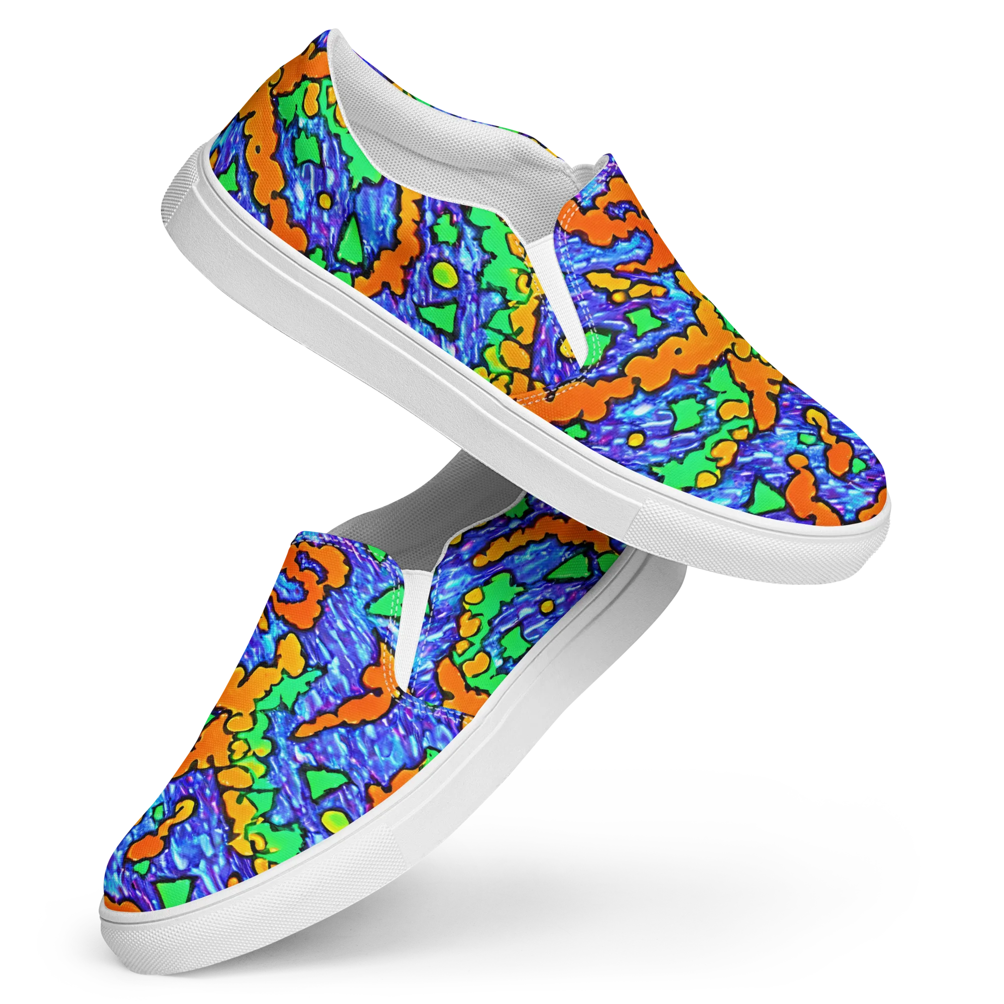Azure Anarchy on Women's Slip-On Canvas Shoes — Front