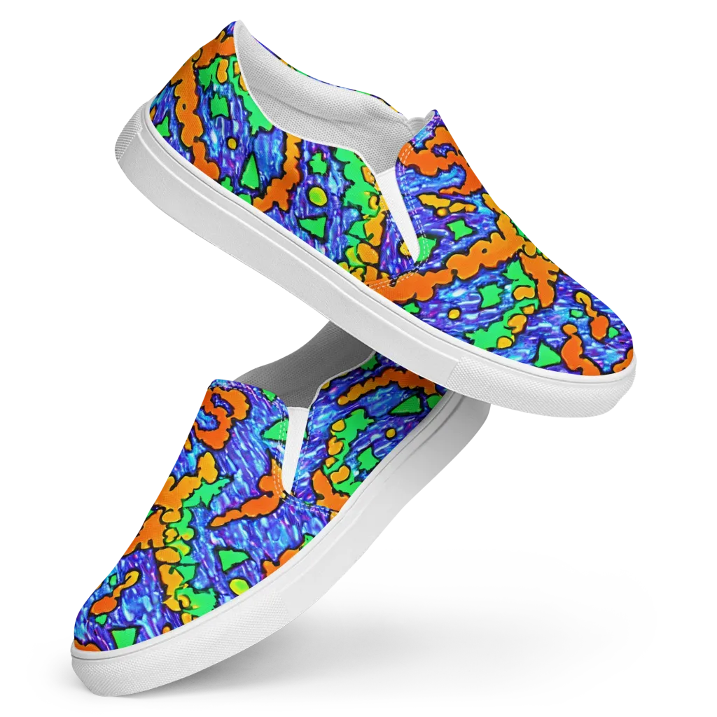 Azure Anarchy on Women's Slip-On Canvas Shoes — Front